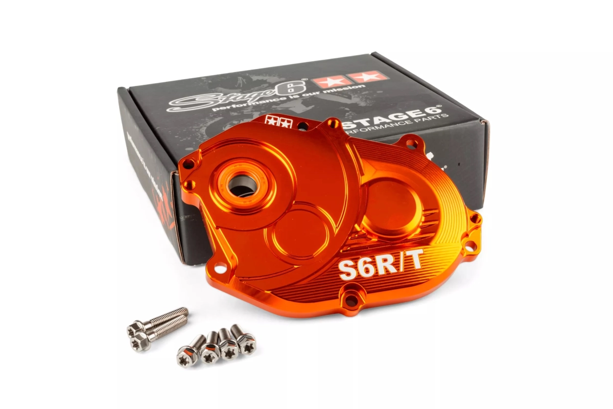 CARTER INGRANAGGI STAGE6 R/T ARANCIONE CON VITI IN TITANIO MINARELLI