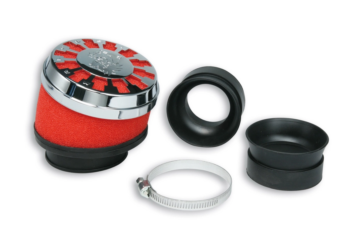 FILTRO ARIA RED FILTER E13 CON Ø 42/50/60 INCLINATO 25° PER CARBURATORI PHBH - MIKUNI - KEIHIN