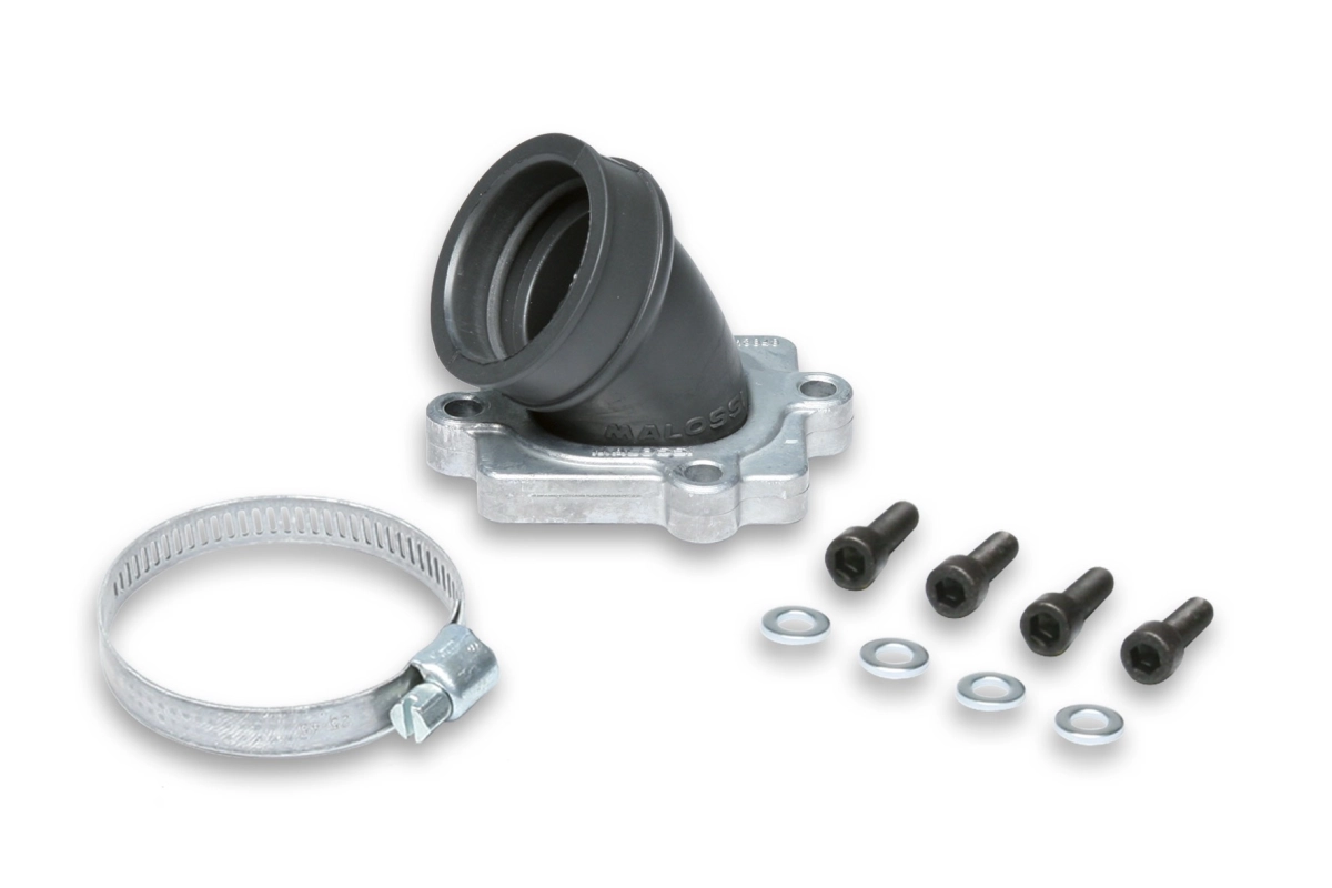 COLLETTORE INCLINATO MALOSSI X360 Ø 30 - 35 E LUNGHEZZA 52 IN FKM (PER MOTORI YAMAHA - MINARELLI)