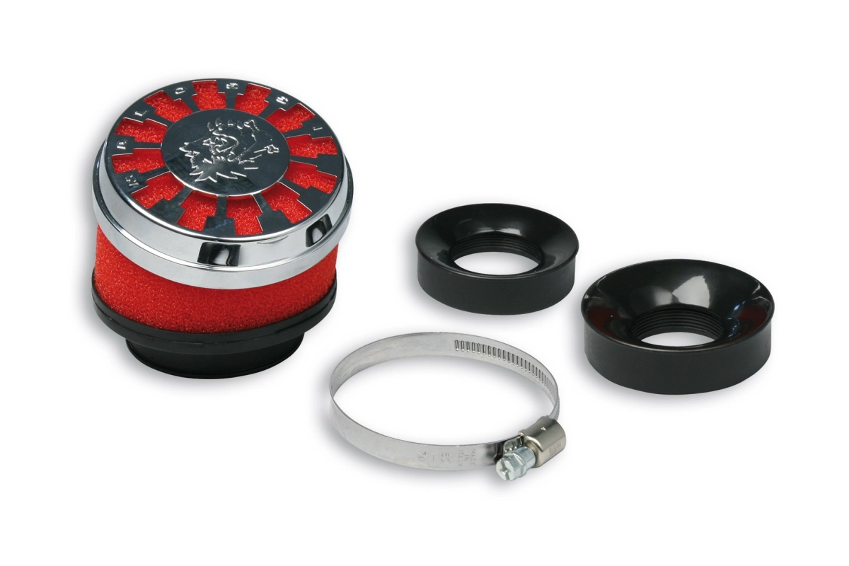 FILTRO ARIA MALOSSI RED FILTER E13 CON Ø 60 INCLINATO 25° PER CARBURATORI FILETTATI PHBG 15 - 21 - PHBL 20 - 26