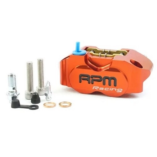 PINZA FRENO RPM RACING 4 PISTONCINI - UNIVERSALE MOTO E SCOOTER - ARANCIONE