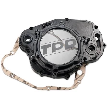 COPERCHIO CARTER FRIZIONE TPR FACTORY MINARELLI AM6 - ERGAL CNC NERO / TRASPARENTE